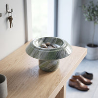 Stone Pedestal Bowl Pedestal Bowl Sculptural Tabletop Decorative Piece for Coffee Table, Living Room
