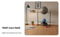 Space-Saving Balance Ball Display Rack Sturdy Construction Exercise Ball Rack Freestanding Easy Assembly for Personal Trainers