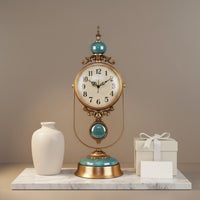 Metal Silent Table Clock Home Decor Desktop Clock