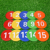 15 Pieces Training Discs Numbered Discs Thin Poly Spots for Athletes