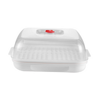 Microwave Steamer with Lid Kitchen Cookware Vented Lids Steam Release Vent for Home Cooks, Adults, Meal Prep, Dorm, Food Storage