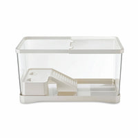 Desktop Aquarium Easy-Drain Aquarium with Drainage Aquatic Pet Tank with Lid Transparent Plastic for Beginners, Office