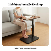 MovableShaped End Table Moveable C-Shaped Adjustable Stand Multi-Functional Home Furniture Space-Saving for Apartment Dwellers, Students, Distant Workers, Living Room, Bedroom, Next to Couch, Small Areas
