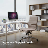 Ergonomic Mesh Chair with Headrest Adjustable Support Highspine rotate Chair Quiet Rolling Casters Office Furniture for Study Room, Workstation