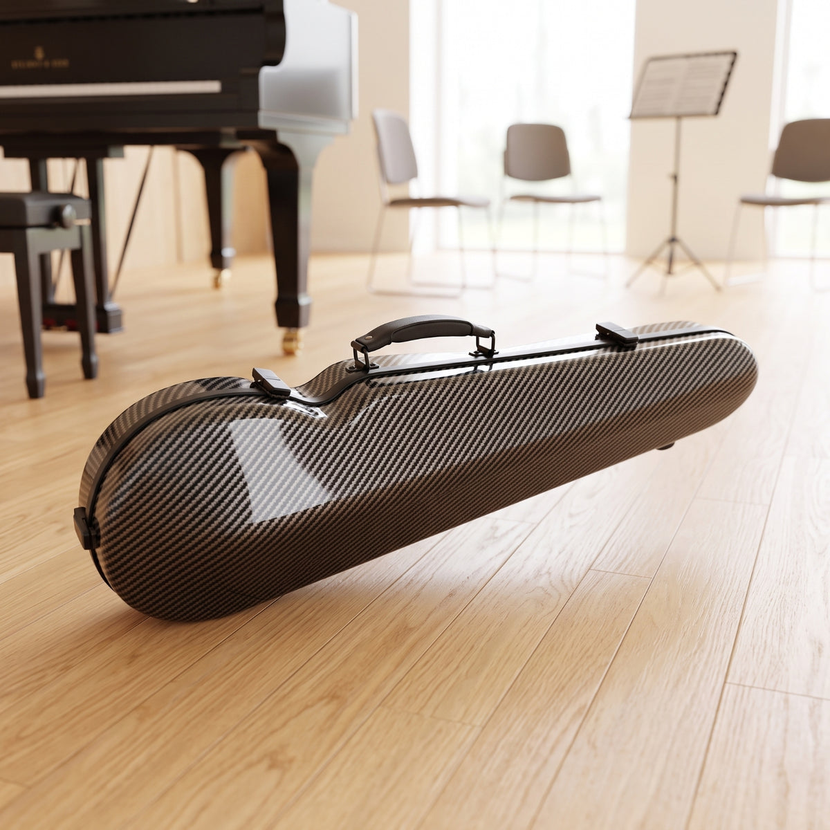 Safeguarding Violin Case with Backpack Straps Portable Violin Case Sturdy Shock-Absorbing for Violinists, Students, Travel, Rehearsal