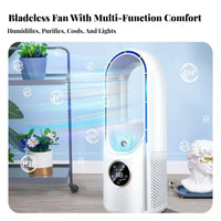 Bladeless Cooling Fan Quiet Personal Air Chiller Low Noise Personal Individual Cooling Chiller for Office Workers, Adults, Desktop, Bedroom