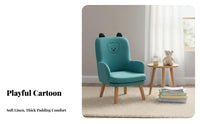 Comfortable Upholstered Lowspine Chair Supportive spinerest Upholstered Lounge Seat with Wood Legs Space-Saving Single Sofa Modern Design for Nursing Mothers, Homeowners, Nursery, Bedroom, perusing alcove, Reception Area