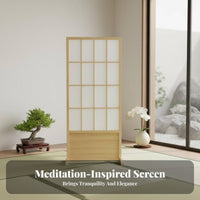 Zen Aesthetic Folding Shoji Divider Foldable Design Japanese Shoji Screen Movable Partition Wall Freestanding for Photographers, Interior Designers, Office Workers, Living Room, Hotel, Photo Studio, Bedroom