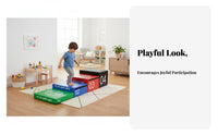 4 Pieces 4-Piece Foam Activity Blocks Soft Fabric Cover 4-Piece Sectional Vaulting Box adaptable and adaptable Design Gymnastics Training Set for Babies