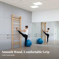Multi-Functional Wooden Stall Rungs Multifunctional Stall Bar Long-Lasting Solid Wood Swedish Ladder Full Body Workout for Children, Dancers, Dance Studio, Rehabilitation Center