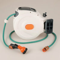 Automatic Wall-Mounted Retractable Hose Reel Space-Saving Garden Hose Reel with Swivel Bracket for Gardeners, Homeowners, Yard, Patio