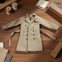 1/6 Scale Long Coat Realistic Intricacy 1/6 Scale Figure Coat Miniature Overcoat Cloth Material Miniature Action Figure Jacket