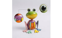 Metal Frog Figurine Hand-Painted Metal Frog Statue Garden Statue Colorful Artisanal for Gardeners, Patio, Balcony