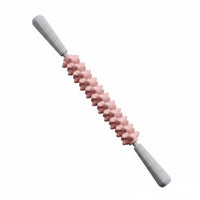 Seamless Rolling Spiky Massage Roller Stick Pain Relief Handheld Muscle Roller Soft Rubber Handle Fitness Equipment for Athletes