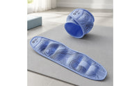 Blue Adjustable Weighted Cuffs Patterned Cuffed Weight Set Hook-and-Loop Weighted Ankle Cuffs Padded