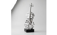Violin Sculpture Electroplated Abstract Violin Statue   Abstract Sculpture for Art Collectors