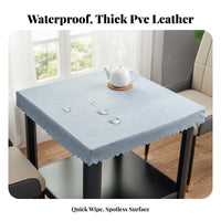 Heat Resistant Waterproof Tablecloth Wipe Clean Waterproof Table Cover Anti-Slip for Families, Homeowners, Living Room, Kitchen, Restaurants