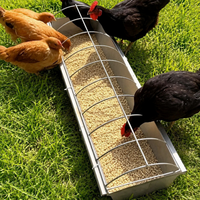 Steel Poultry Feeder, Polished Silver Chicken Feeder for Smallholders, Weatherproof & Vermin Resistant