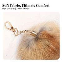 2 Pieces Canine Ears and Tail Set Cute Design Cat Ears Headband and Tail Canine Costume Kit Comfortable to Wear for Children