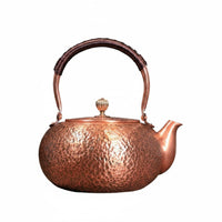 Large Capacity Hammered Copper Teapot Exposed Flame Safe Stovetop Tea Kettle Kitchenware for Home