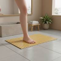 Non-Slip PVC Shower Mat for Bathroom and Toilet, Hollow Design, Waterproof Foot Pad