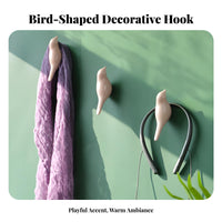 Creative Design Bird Shaped Wall Hook Minimalist 3D Bird Wall Peg Easy to Install for Homeowners, Renters, Behind Door, Bedroom, Living Room