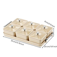 Light Luxury Aesthetic Multi-Grid Candy and Nut Dish Modern Design Divided Serving Tray with Lid Removable Compartments for Living Room