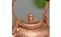 Hammered Copper Teapot Handcrafted Teapot with Woven Handle Tea Kettle for Collectors