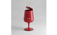 Press-Open Trash Can with Lid Tall Goblet Trash Can Sculptural Wastebasket Modern for Living Room, Home Bar, Bedroom