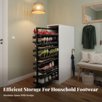 Double-Sided Rotating Shoe Cabinet Space Saving Pull-out Shoe Rack Large Capacity Easy Retrieval for Apartment Dwellers, Families, Homeowners, Under Stairs, Small Areas, Entryway, Hallway