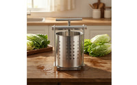 Manual Vegetable Press with Basket Compact Fruit Press with Stainless Steel Basket Rust-Resistant for Home Cooks