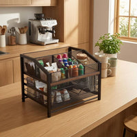 Three-Tier Mesh Rack Space Saving Coffee Capsule Rack Large Capacity Tea Packet Organizer
