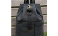 Canvas Backpack Utilitarian Bucket Backpack Casual Daypack for School, Travel