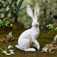 Rabbit Figurine Resin Rabbit Statue with Textured Surface Bunny Statue Weathered Bunny Decor Rustic for Decorators, Tabletop