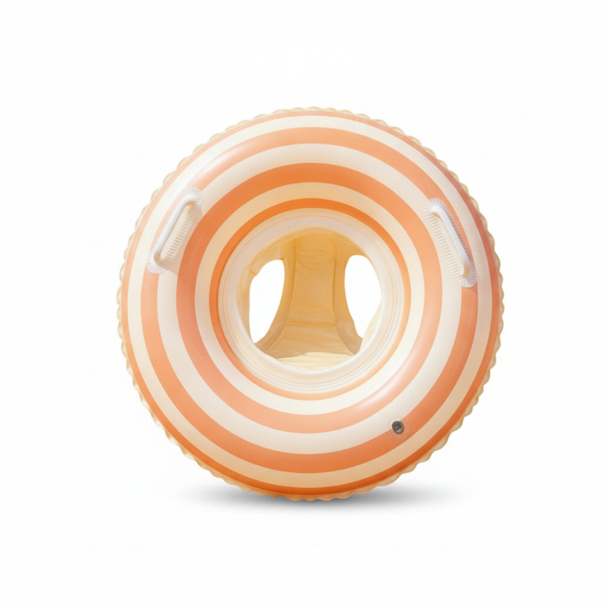 Inflatable Swim Float with Seat Donut-Shaped Pool Flotation Device with Handle Striped Baby Flotation Device with Handles Safe for Children, Toddlers, Beginners, Water Park, Beach