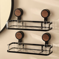Washroom Suction Organizer Drill Installation Wall Mounted Storage Box Removable Suction Washroom Organizer for Renters, Students, Kitchen