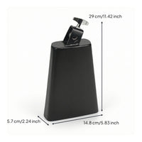 Cowbell Mounted Cowbell with Mounting Bracket Drum Kit Accessory Metal Percussion Tapered for Drummers, Stage, Rehearsals
