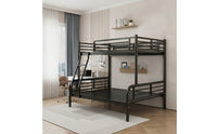 Space-Saving Metal Bunk Bed No Box Spring Needed Bunk Bed with Ladder Heavy Duty Furniture Industrial for Teens, Small Apartment