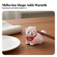 Shiba Inu Chopstick Rest Creative Gift Suggestion Dog Chopstick Holder Cute Puppy Utensil Stand Sleek Glaze Finish Home