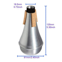 Cork Pads B and B Trumpet Practice Mute Tapered Cone-Shaped Trumpet Practice Mute Silver-Colored Black Collar