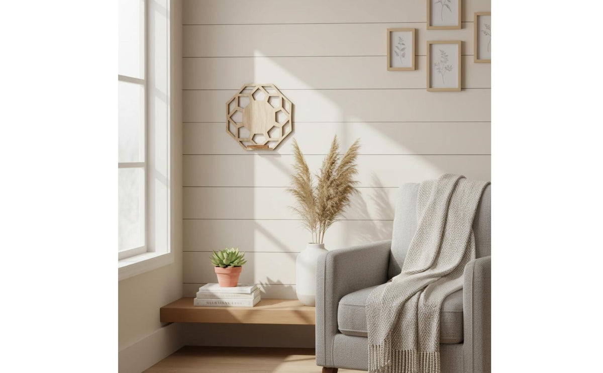 Natural Wood Frame Wall Mount Test Tube Planter Minimalist Design Hydroponic Cuttings Planter Easy to Clean Hanging Hydroponic Vase Hollow-Carved Pattern for Bedroom, Entryway