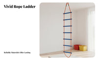 Anti-Slip Rungs Kids Climbing Ladder Easy to Grip Colorful Hanging Ladder Long-Lasting Outdoor Play Equipment Portable for Toddlers, Parents, Adults, Kindergarten, Playroom, Backyard, Adventure Gym
