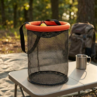 Orange Flotation Collar Floating Catch Basket High Buoyancy Foldable Catch Basket Drawstring Top Fishing Gear Carry Strap