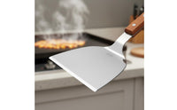 Multi-Purpose Teppanyaki Spatula Rust Resistant Griddle Spatula Easy to Clean Wooden Handle Flipper Professional Grade for Chefs, Grilling, Outdoor Cooking, Restaurant
