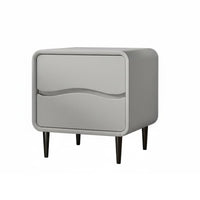 Modern Design Fluted Drawer Nightstand Sturdy Construction Wavy Front Cabinet Rounded Corners Bedside Table Ample Storage for Design Enthusiasts, Apartment Dwellers, Homeowners, Hallway, Home Office