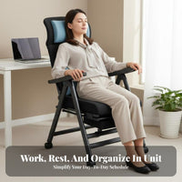 Two-PurposeUse Design Convertible Lounger Fully Reclining Convertible Armchair Bed Adjustable Backrest Recliner Space-Saving for Office Workers, Apartment Dwellers, Homeowners, Restping, Dorm Room, Bedroom