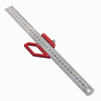 Woodworking Ruler with Positioning Block Adjustable Steel Ruler with Stop Block Angle Marking Tool Accurate Precision
