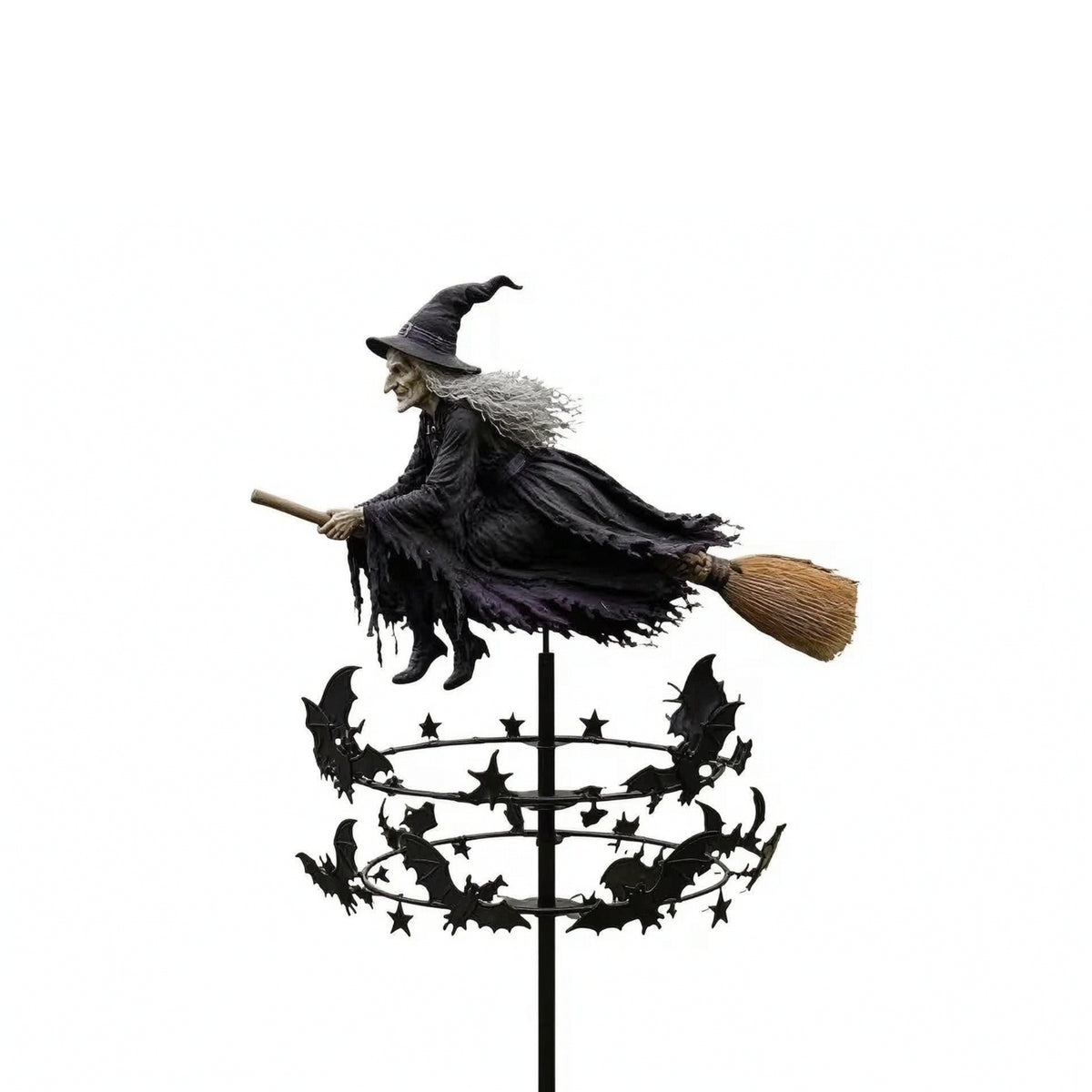 Rotating Witch Wind Wind Spinner Kinetic Witch Wind Spinner with Stake Outdoor Garden Stake Ornament Gothic for Homeowners