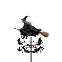Rotating Witch Wind Wind Spinner Kinetic Witch Wind Spinner with Stake Outdoor Garden Stake Ornament Gothic for Homeowners