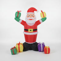 Large Inflatable Santa with Gift Boxes Cheerful Outdoor Christmas Decoration Festive Christmas Yard Decor Giant for Porch